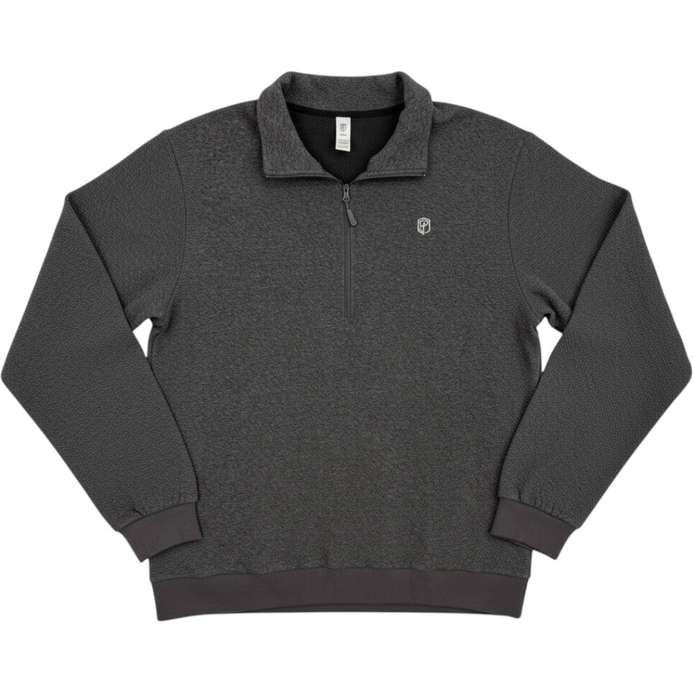 BP Mens 1/4 Zip Pullover Sweater Charcoal Gray Textured Knit XL
